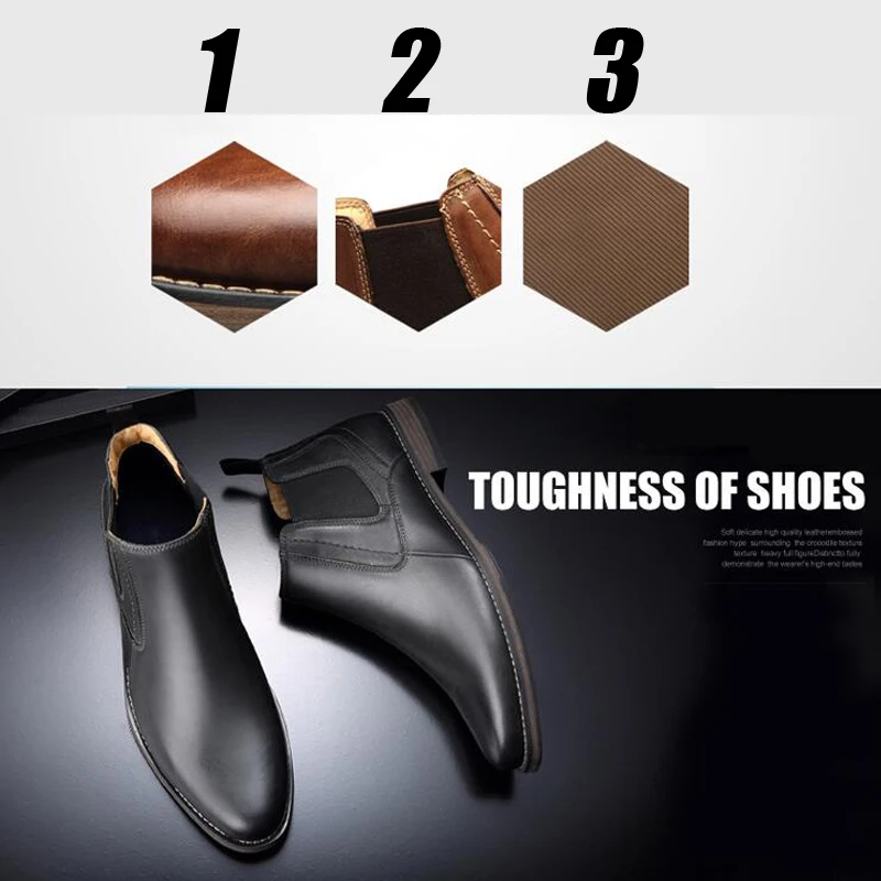 ZFTL New Men Chelsea Boots Handmade shoes Cow Leather Big size Men Ankle Boots Slip-on man Casual boots male boots