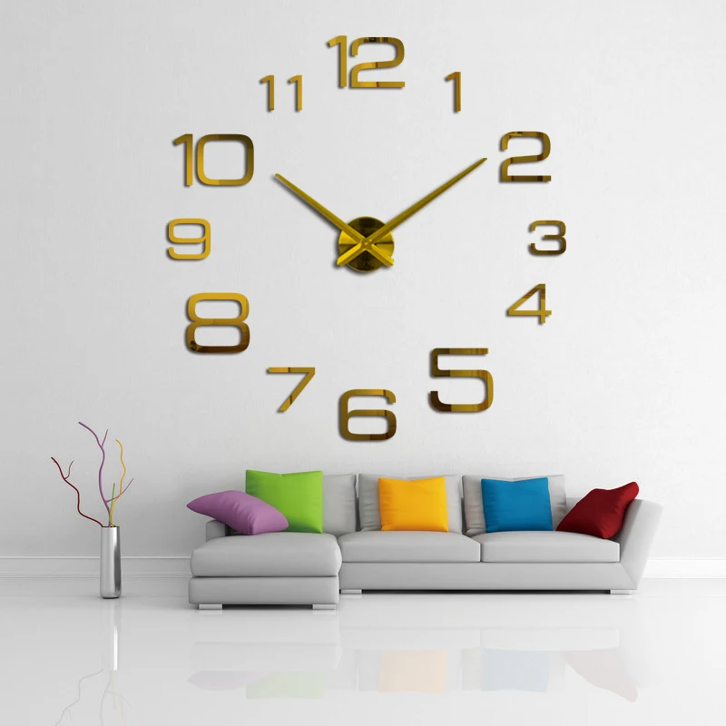 Цифровые настенные часы «сделай сам» зеркальные наклейки украшение дома кварцевые иглы современный декоративный самоклеющийся большие настенные часы