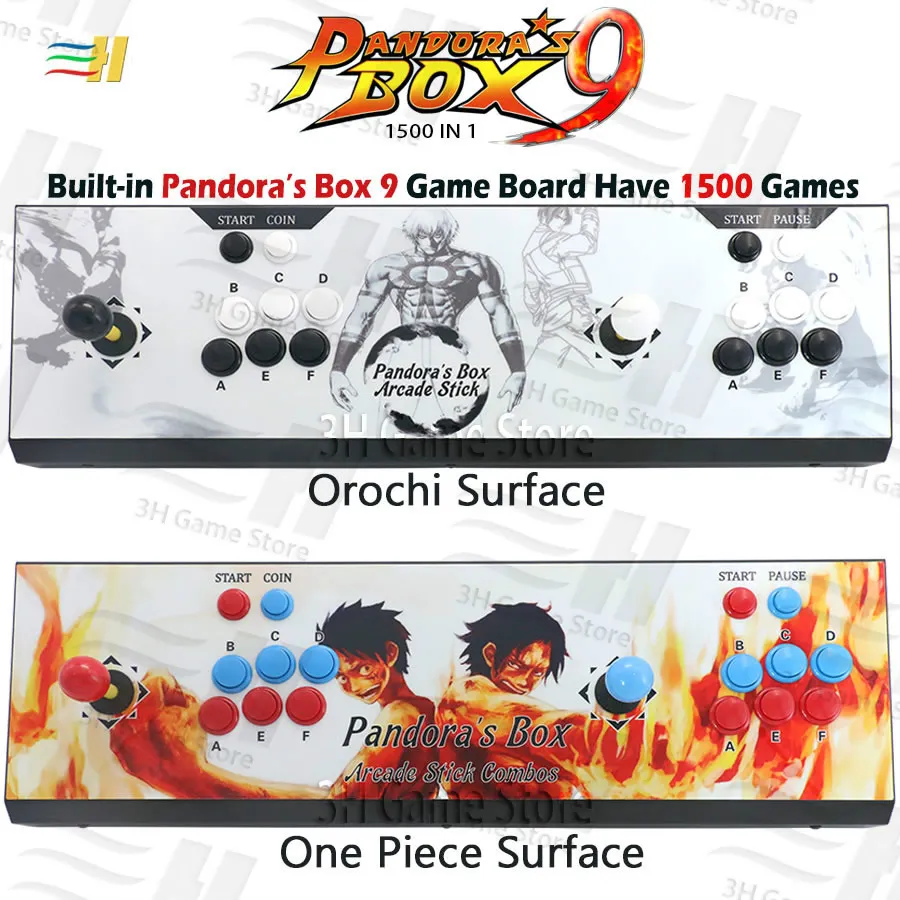 New 2 Players Pandora Box 9 Iron Console Built in 1500 in 1 Arcade Game Plug and play usb joystick for pc ps3 pandora's 5s 6s 7