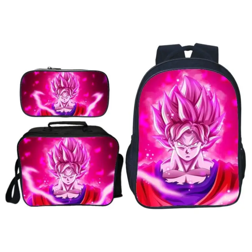 3 шт./компл. детские школьные сумки с 3D принтом Dragon Ball Супер Saiyan Sun Goku рюкзаки для