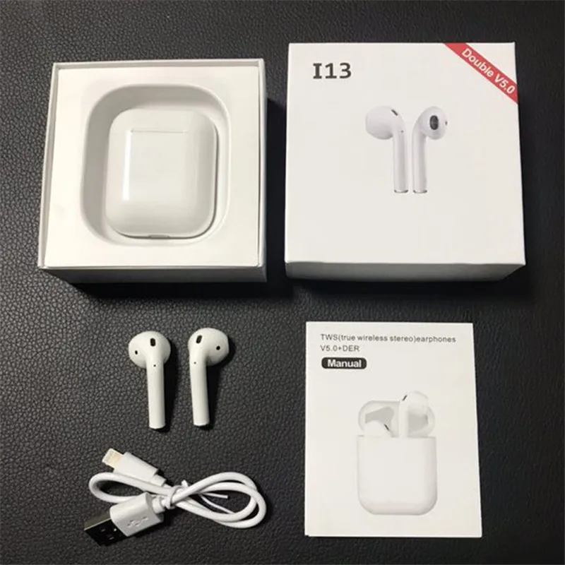 

New i13 TWS Binaural wireless bluetooth earphone 5.0 Touch Wireless charging function open cover pop-up window HiFi headset M23