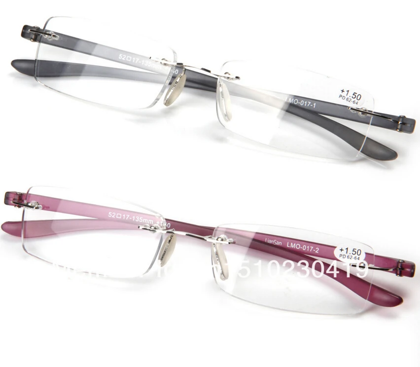 

JN IMPRESSION Design Rimless Glasses Frame Metal 150 200 250 300 Power Men Women Unisex monturas de lentes mujer Reading Glasses