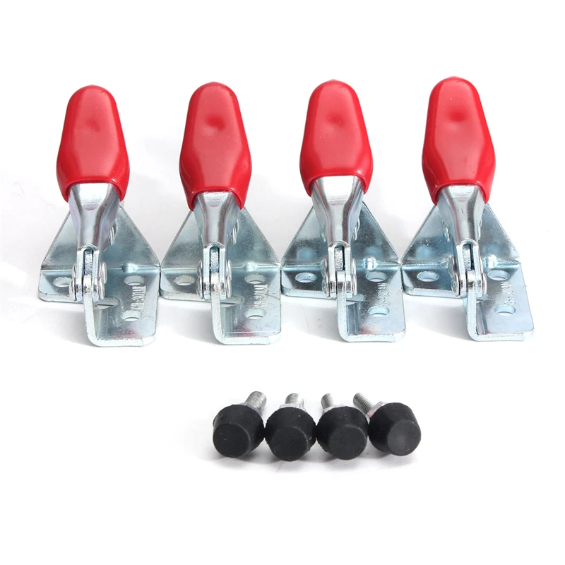

4pcs/Set Galvanized Iron Toggle Clamp 99 lbs/45KG GH-301A 301-A Horizontal Hold Quick Hand Tool 16mm Durable Clamp