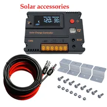 ECOworthy 10A/20A CMG Солнечный контроллер и 5 м черный красный кабели и 4 шт. Z btacket для дома 100 Вт солнечные панели системы аксессуары