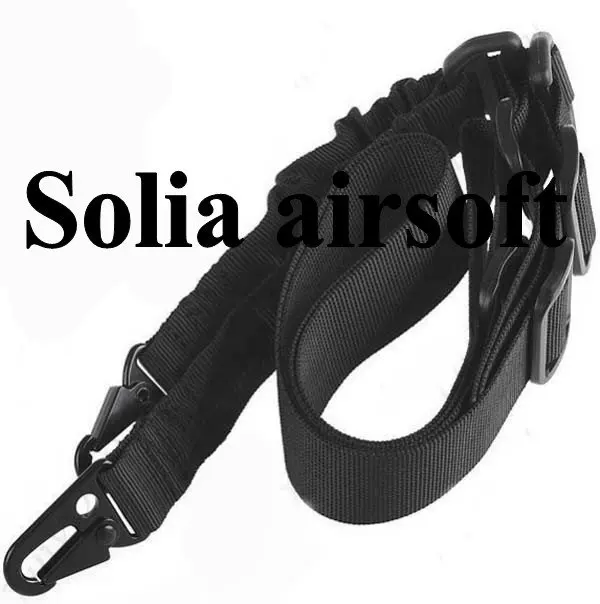 

Tactical Universal 2-Point Rifle Gun Sling CQB Elastic Bungee Snap Hook Black