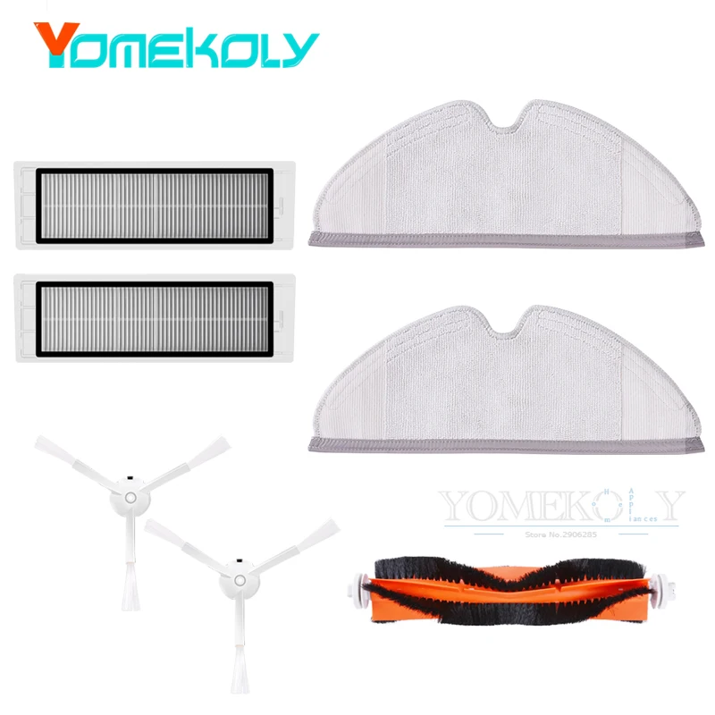 

Replacement Packs for Xiaomi 2 Roborock Vacuum Cleaner Kits 2PCS HEPA Filter 2PCS Side Brush 2PCS Mop Cloths 1PC Main Brush