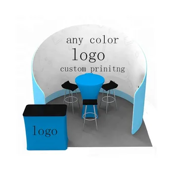 

Circular shape background standard 3*3m exhibition booth with custom printing