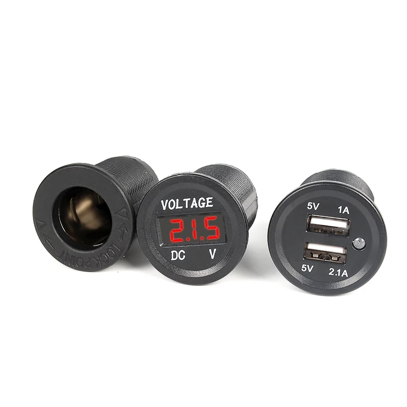 12V розетка для автомобильного прикуривателя со светодиодной двойной разъем USB