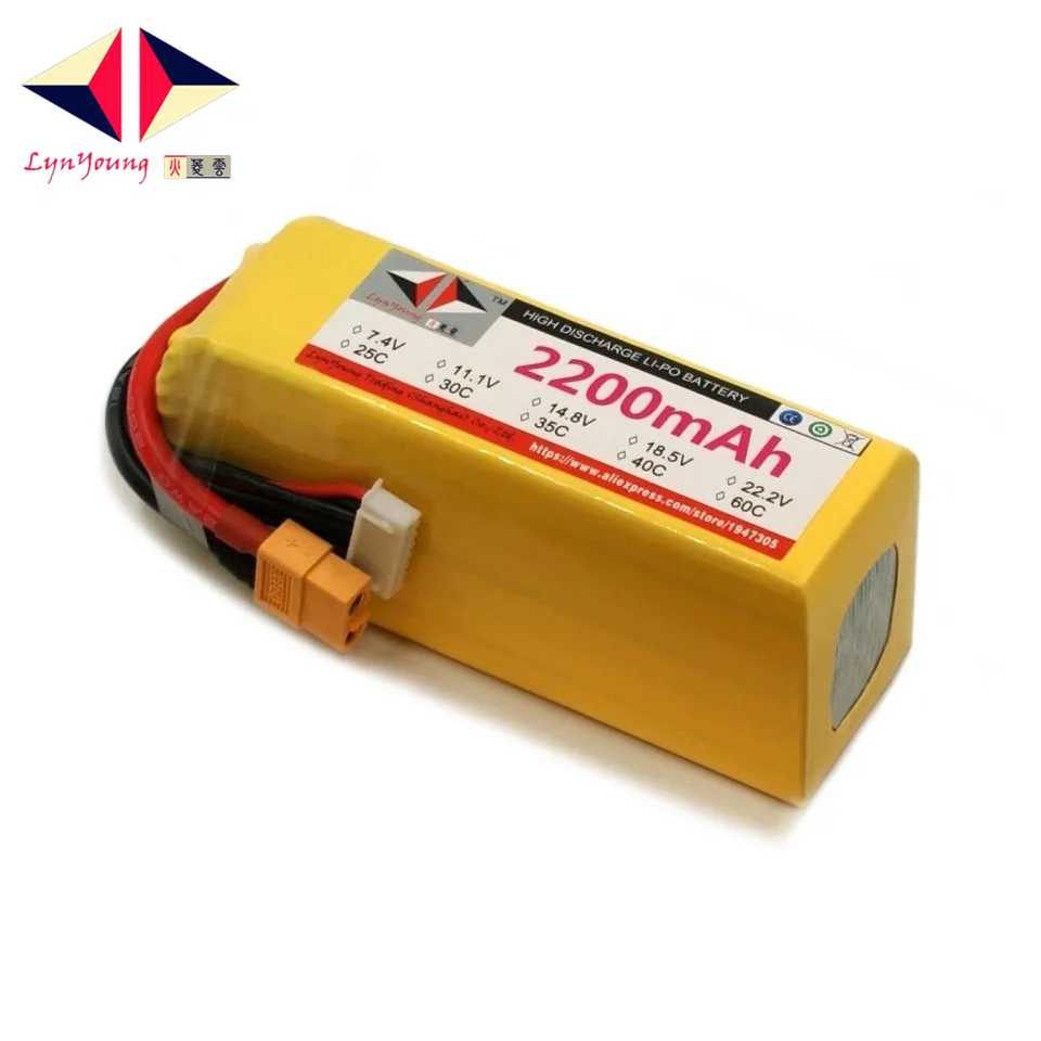 2200mAh 22 2V 30C 6s LYNYOUNG Lipo font b battery b font for RC Rechargeable Drones