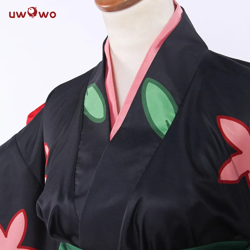 Женское сатиновое кимоно UWOWO Zashiki Warashi Hoozuki no Reitetsu черный костюм для косплея сестер