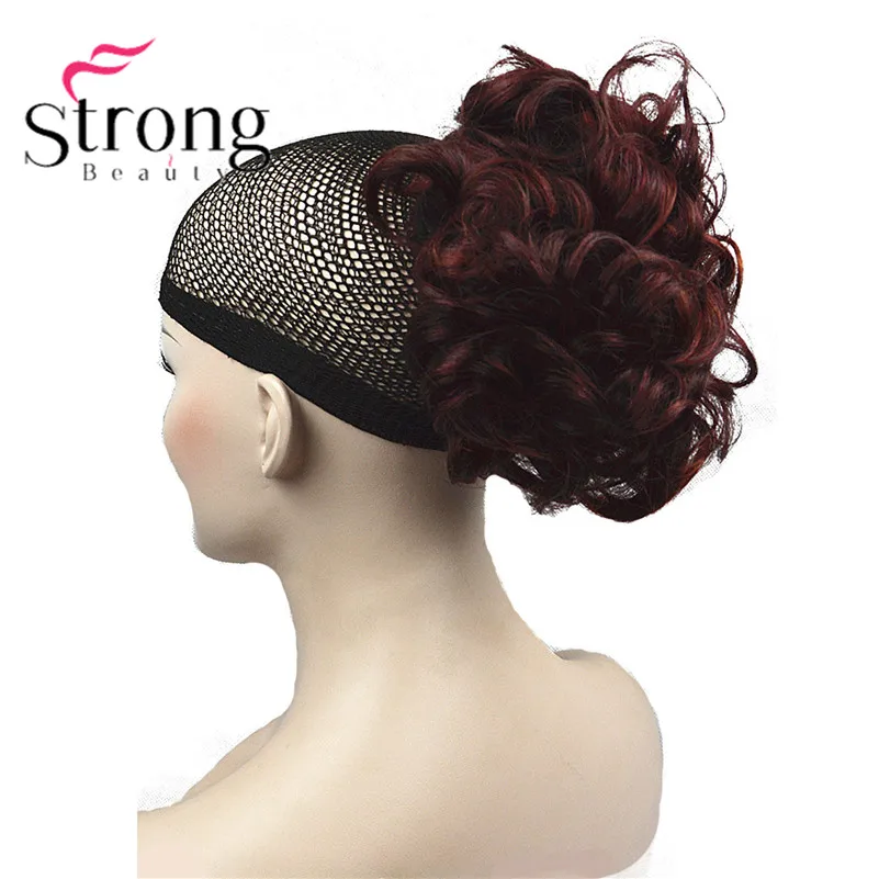 StrongBeauty короткий кудрявый зажим в Коготь Конский хвост наращивание волос синтетические волосы кусок 80 г с челюстью/коготь клип - Цвет: 99B35R