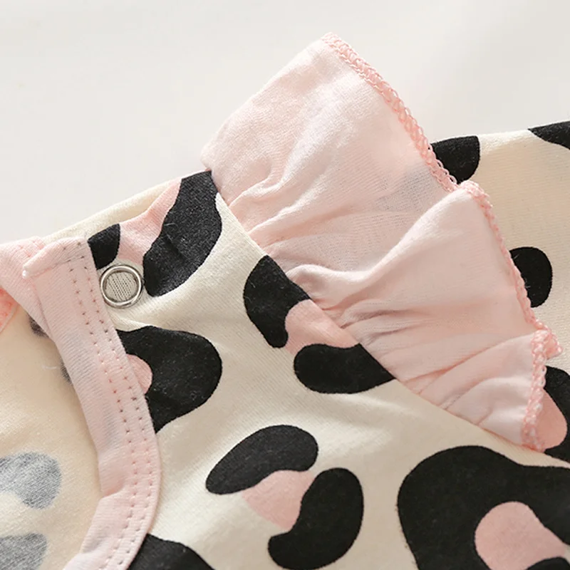 Tem Doger/осенний комплект одежды для маленьких девочек, леопардовый комбинезон для новорожденных+ штаны+ повязка на голову, комплект одежды из 3 предметов, комплект одежды для маленьких девочек