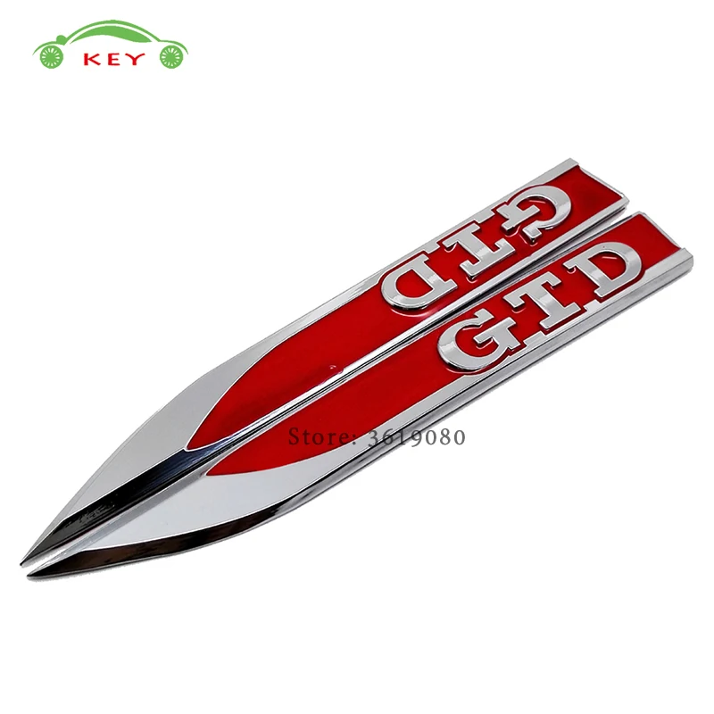 Car Fender Side Sticker Accessories Auto Metal Emblem Badge for GTD Logo for Volkswagen VW Bora Golf Polo Passat Beetle Magotan