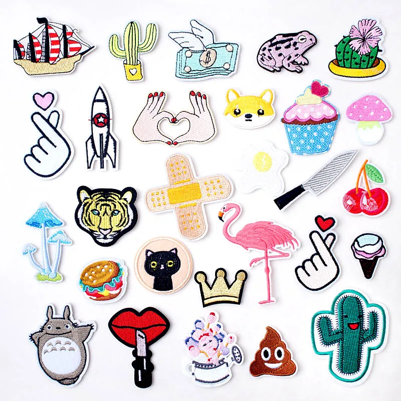 

Band-aid Flamingo Rocket DIY Irion On Embroidery Patch Applique Clothes Sew On Clothing Sewing Supplies Decorative Patches