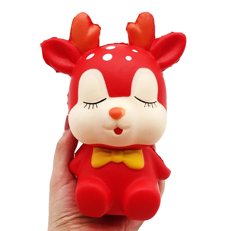 

Cute Christmas Deer Slow Rebound Decompression Doll Figurines PU Crafts Deer Model Miniatures Simulation Fun Toy Birthday Gifts