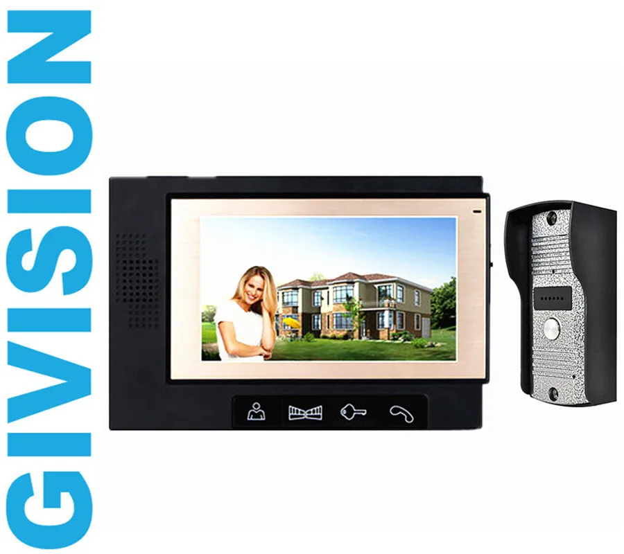 7 Wired Touch Button home Video font b Door b font Phone Intercom 700TVL outdoor Rainproof