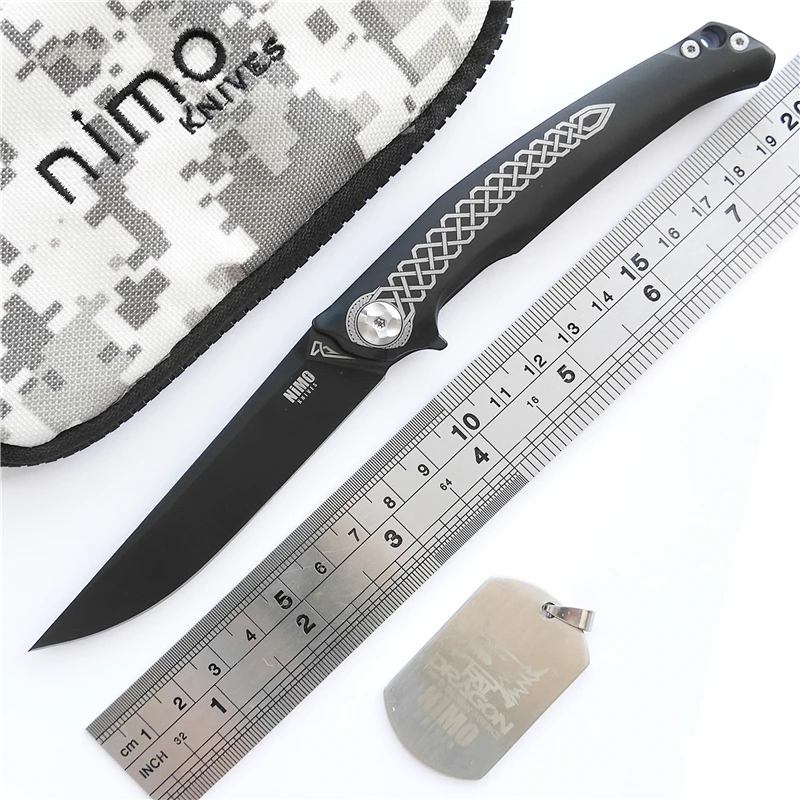 Nimoknives & Fat dragon original design Rune titanium alloy folding knife s35vn edge outdoor multi-purpose camping knife DEC Nimoknives & Fat dragon original design Rune titanium alloy folding knife s35vn edge outdoor multi-purpose camping knife DEC