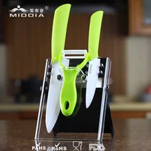 4 шт. керамические кухонные инструменты набор керамических ножей с блоком нож для очистки овощей+ нож шеф-повара+ Овощечистка