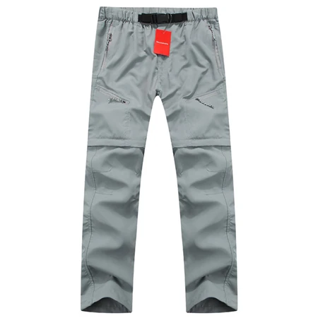 Новинка, мужские брюки на лето и весну, быстросохнущие дышащие съемные брюки, военные штаны, повседневная армейская мужская одежда LA005 - Цвет: Gray