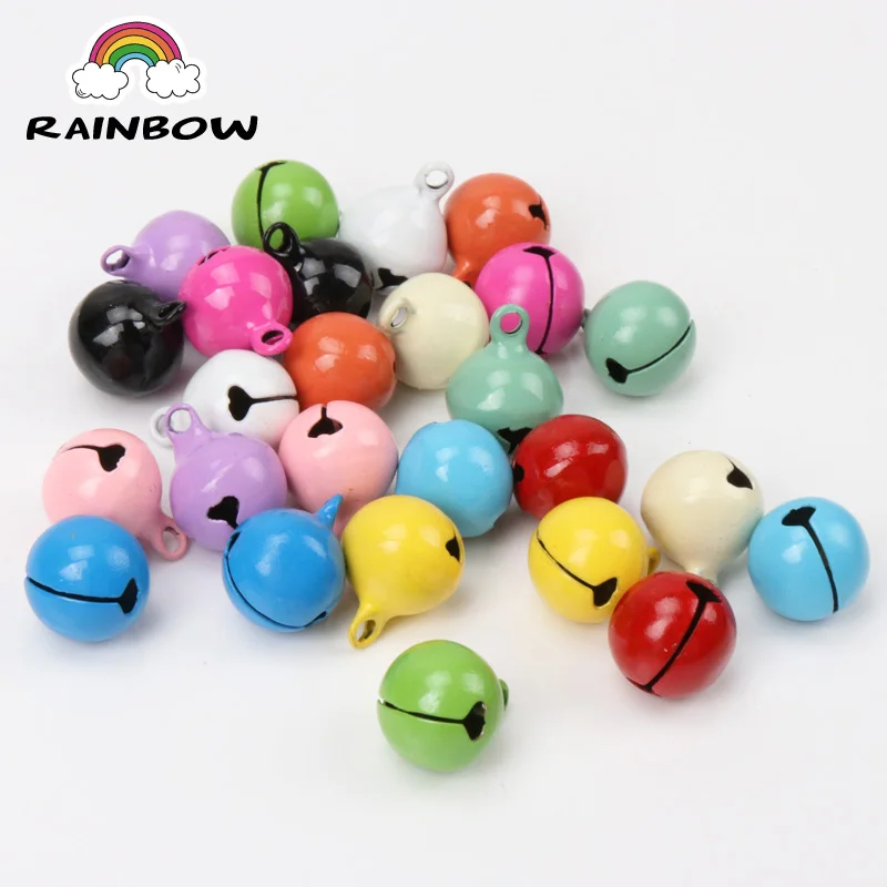 

8mm 10pcs Mix color Copper Round Loose Beads Jingle Bells Christmas Tree Ornamen Decoration Pendants Party Home Accessories