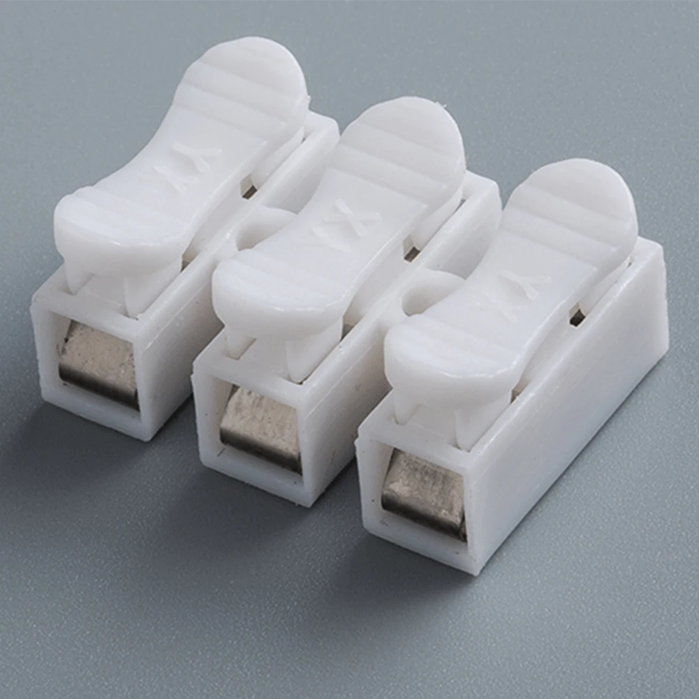 

10pcs Wire Terminals White 220V Press Type Safe Connection 2 Way Self Locking Quick Splice Clamp Block 10A Durable Lighting