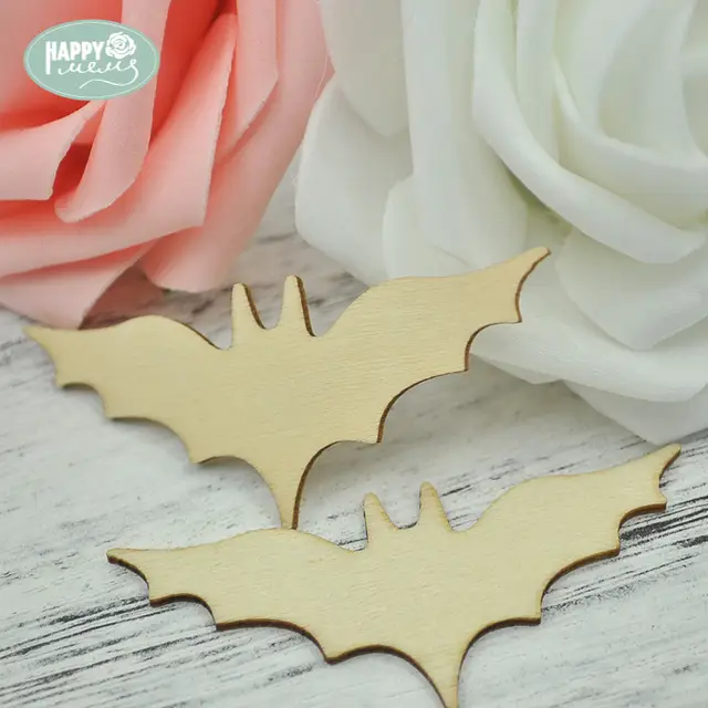 Online Hymems Wood Shapes Bat 24pcs Unfinished Wooden Wood Shapes Bat 24pcs Unfinished Wooden