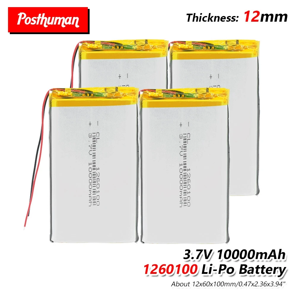 

3.7V 10000mAh Lipo Battery 1260100 Rechargeable Tablet Dvd Backup li-ion Li-Po Lithium Li-polymer Battery Replacement Battery