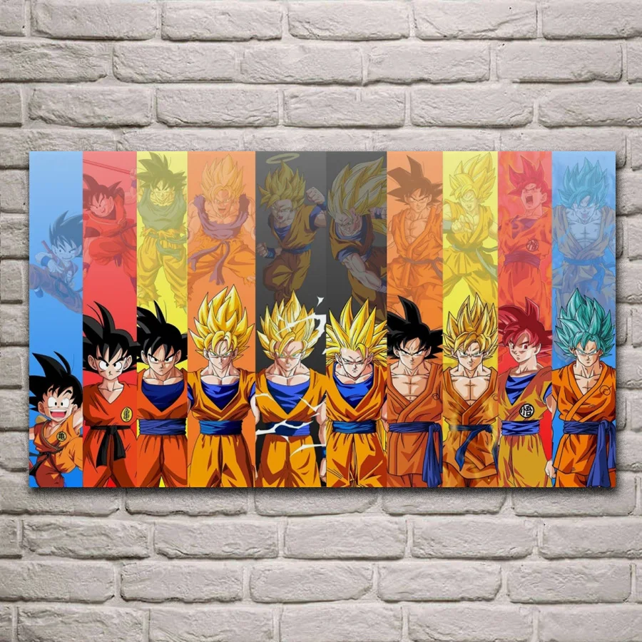 Hot Fabric Poster Dragon Super Goku from Normal to Ultra 36x24 30 40x27inch Z373