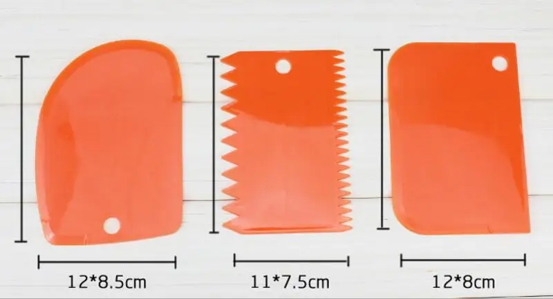 3 шт Пластик тесто Обледенение Фондант скребок набор украшения торта крем скребок торт с Ножи DIY выпечки Инструменты