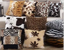 Decorative Cushion Cover 43x43cm throw pillows Leopard Zebra tiger giraffe Velvet Fabric seat cushion cover sofa pillowcase B46