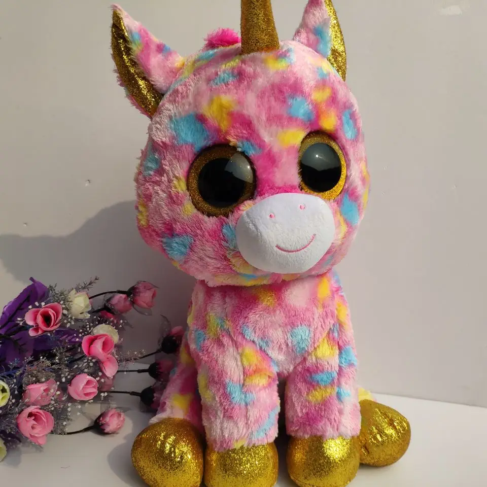 TY BEANIE BOOS collection 1PC 40CM roscoe dog slick fox hennie rooster unicorn coconut monkey rufus dog fantasia unicorn