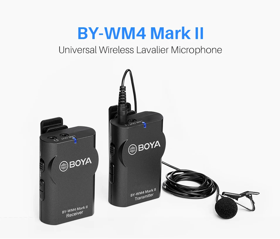 BOYA BY-WM4 Pro/BY-WM4 Mark II беспроводной Студийный конденсаторный микрофон петличный лацкан микрофон для интервью для iPhone Canon камеры Nikon