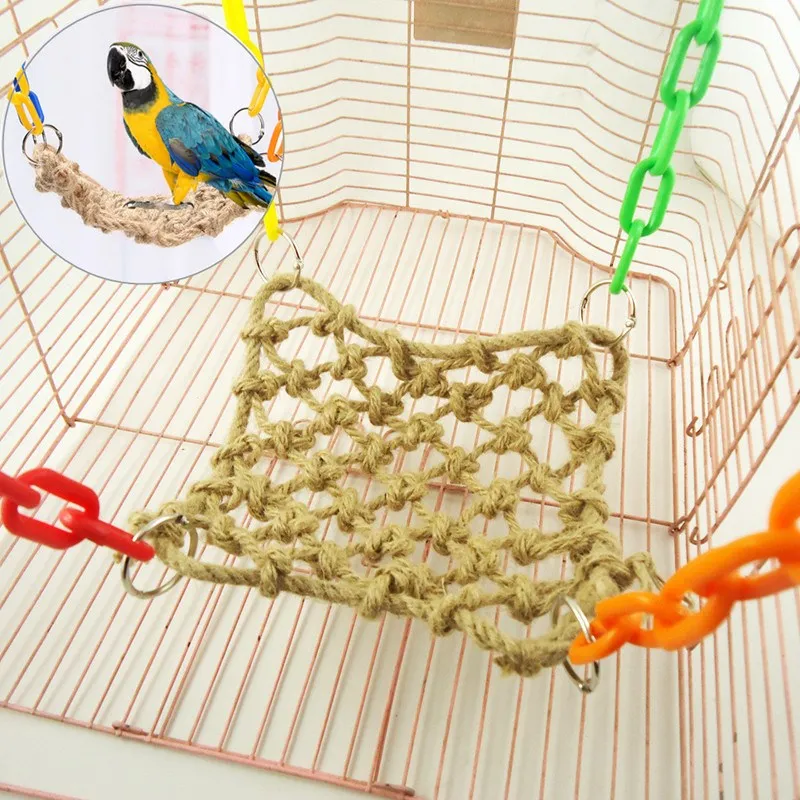 HOT Pet Bird Parrot Parakeet Budgie Cockatiel Cage Hammock Swing Toy Hanging Toy