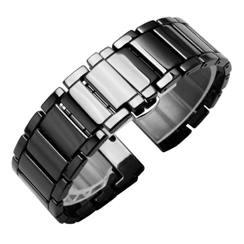 Для huawei honor S1 Смарт-часы керамический ремешок для часов huawei Watch Generation Sports Chain черно-белый - Цвет ремешка: black
