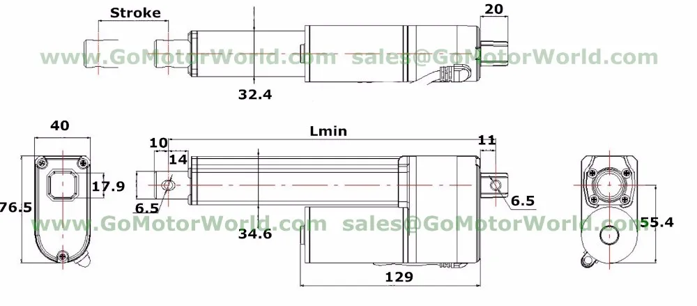 Linaer actuator with Potentiometer drawing..