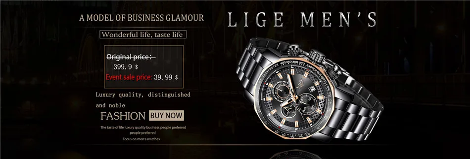 LIGE новые модные мужские часы Топ люксовый бренд военные мужские часы с большим циферблатом аналоговые кварцевые часы мужские спортивные часы с хронографом