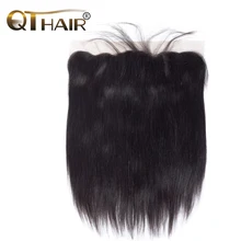 QThair Brazilian Straight Hair Lace Frontal Closure 13×4 Swiss Lace Ear To Ear Remy Human Hair Closure Free Shipping