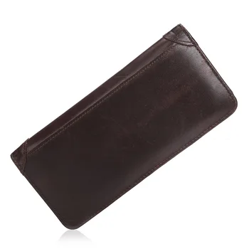 

2019 New genuine leather men wallet casual style purse high quality zipper long wallets luxury male clutch bag