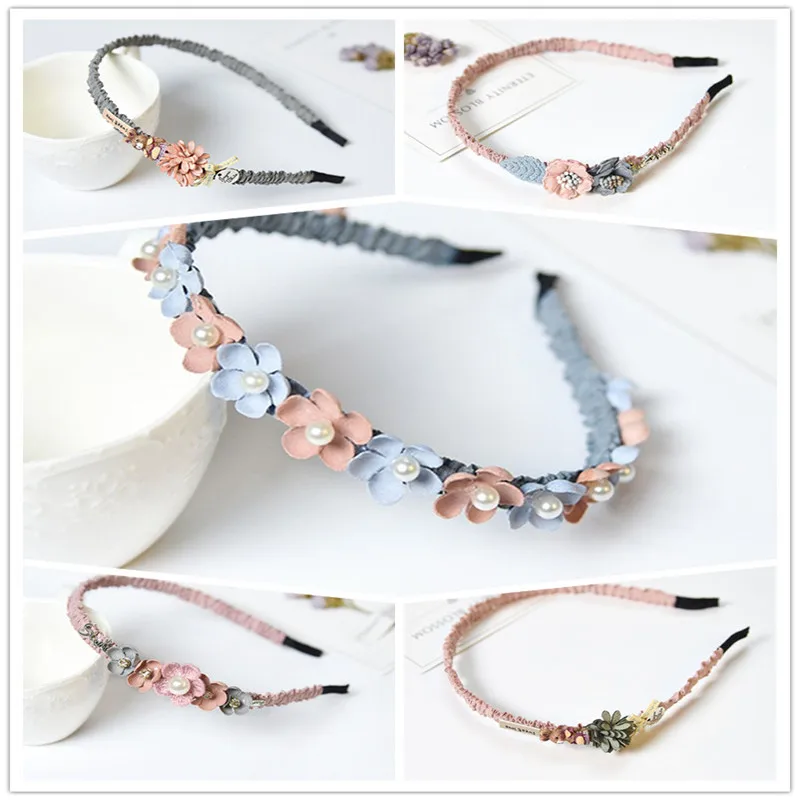 

Korean Flower Headband For Girls Rhinestone Crown Hairbands High Quality Women & Girls Hair Accessories Party Handmade Jewelry