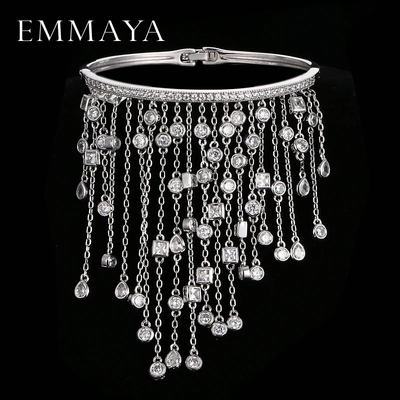 EMMAYA Роскошный AAA Cz браслет с подвеской в виде кисти Femme Charm Crystal уникальные ручные