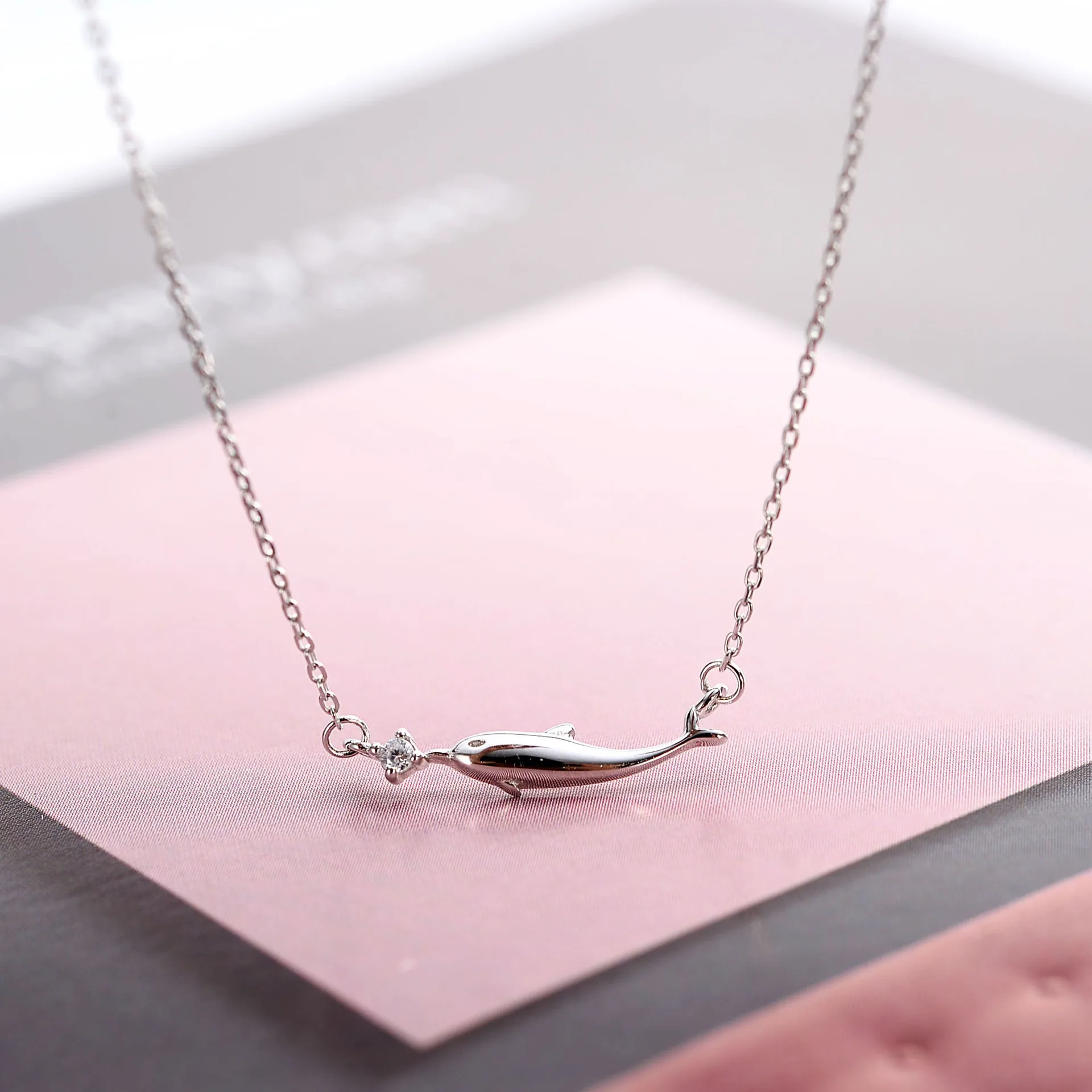 Whale necklace woman 100% 925 Sterling silver nacklace Jewellery Clavicle chain pendant charms gift