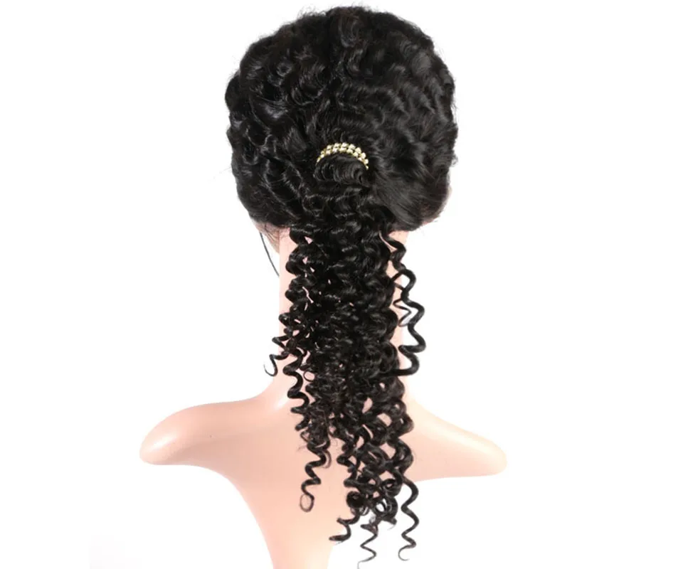 Ali queen Волосы Бразильские девственные волосы глубокая волна Экстра про. Соотношение 10А предварительно выщипанные 360 Кружева Фронтальная с детскими волосами натуральный цвет