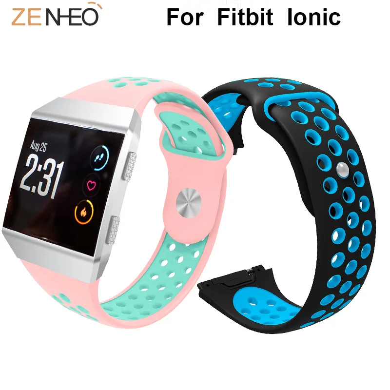 

Double colors Silicone watch band For Fitbit Ionic watches Strap Men/Women's watchband for Fitbit ionic Bracelet Sport Wristband