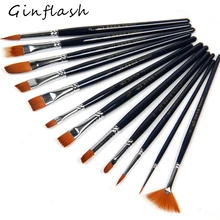 12 шт разной формы нейлоновая кисть для краски волос кисть для гуаши и акварели масляная живопись акриловая щетка товары для рукоделия AHB030