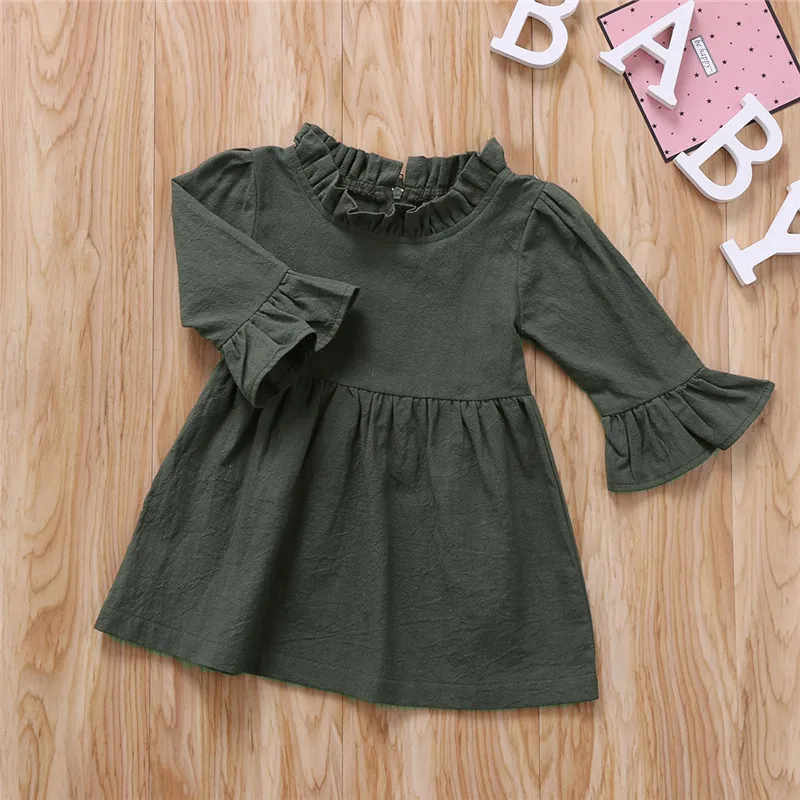 

Newborn KIds Baby Girls Floral Long Sleeve Dress Princess Party Clothes 0-4Year
