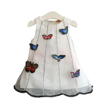 

Designer Brand Flower Princess Baby Dress for Infant Little Girl Elegant Birthday Wedding Party Kids Fancy Butterfly Dresses
