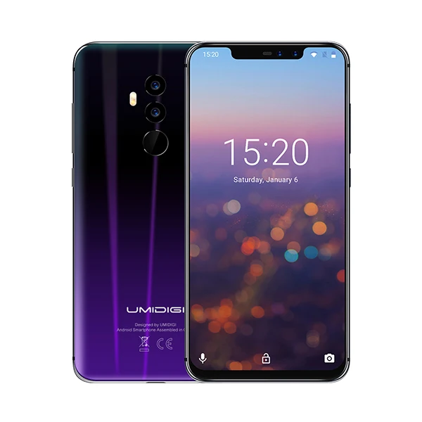 UMIDIGI Z2 глобальная версия Helio P23 6 ГБ ОЗУ 64 Гб ПЗУ 6," FHD+ полноэкранная четырехъярусная камера Android 8,1 3850 мАч Face ID 4G смартфон - Цвет: Twilight Black