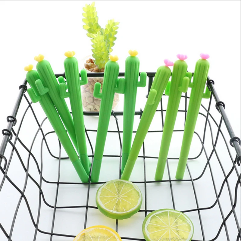 

2pcs/lot Creative Yellow flower cactus gel pen Kawaii students Writing Neutral pens Caneta Office School Stationery Supplies