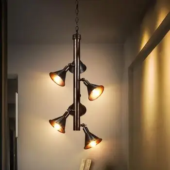 

DOXA Creative Horn Vintage Industrial Pending Lighting Fixtures LED Pendant Lights Iron Lampara Cafe Bar Bedroom Luminaire