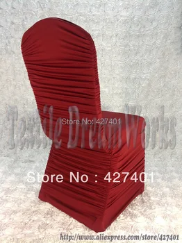 

Hot Sale Burgundy Red Ruffle Lycra Chair Cover /wedding chair covers/Flouncing Chair Cover For Wedding Decoration